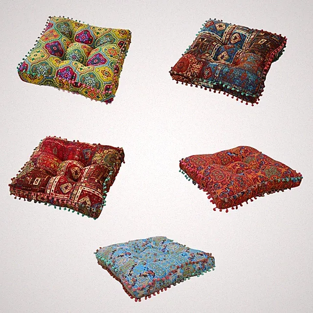 Stuhlpolster mit Patchwork Print im Bohemian Stil, dickes Sitzkissen aus