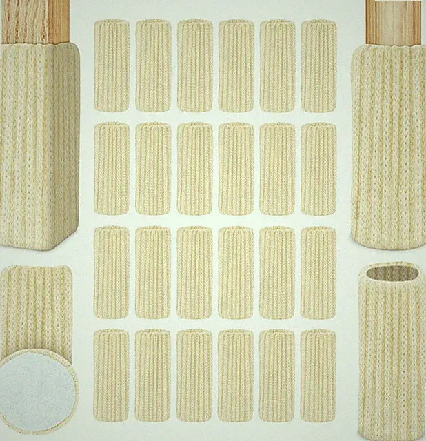 Stuhlsocken, 24 Stück Elastisch Möbelsocken Gestrickte, Filz Stuhlbeinkappen, Di
