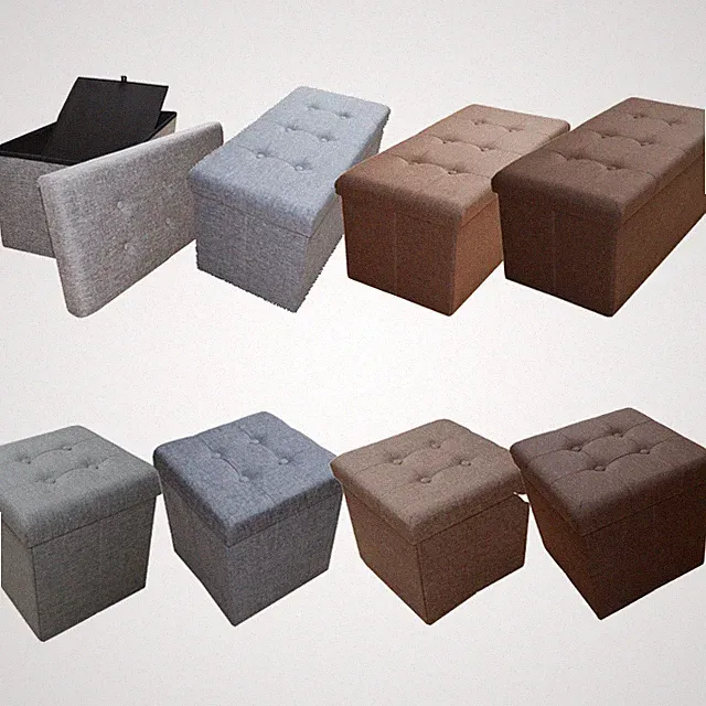 Style home Sitzhocker Sitzbank faltbare Aufbewahrungsbox Sitzwürfel Leinen 38/76