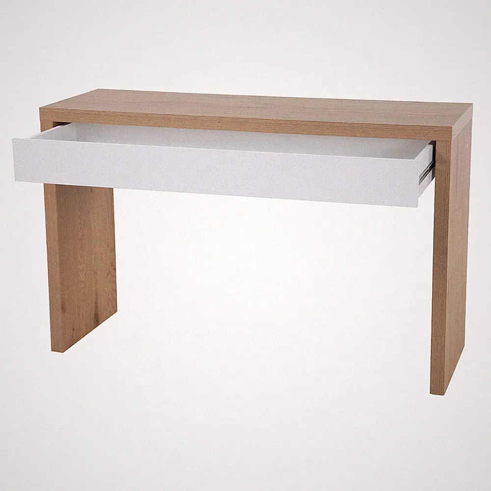 SVITA ANGULAR Schreibtisch mit Schublade Schminktisch 120x40x76 cm Eiche/Weiß