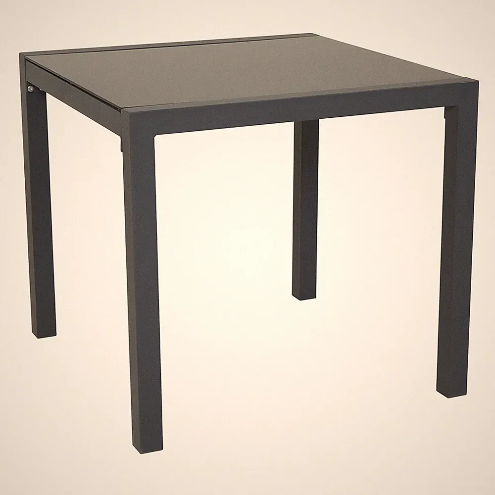 SVITA Gartentisch aus Aluminium Glasplatte Balkontisch Gartenmöbel Dunkelgrau