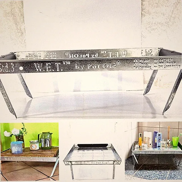 TABLETT BEISTELLTISCH Serviertisch Tisch verzinkter Stahl Sofatisch Outdoor Deko