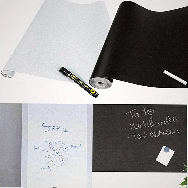 Tafelfolie Selbstklebend Kreidefolie Schwarz Whiteboard Folie Weiß Beschriftbar