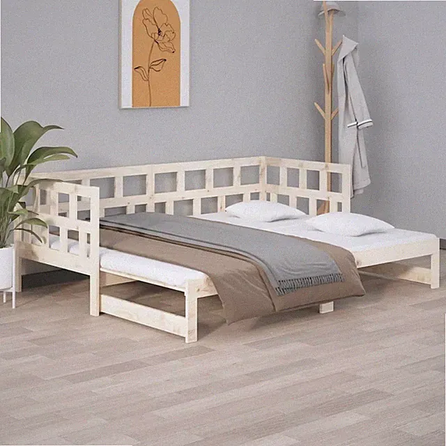 Tagesbett Ausziehbar Massivholz Kiefer Sofabett Sofa mehrere Auswahl vidaXL