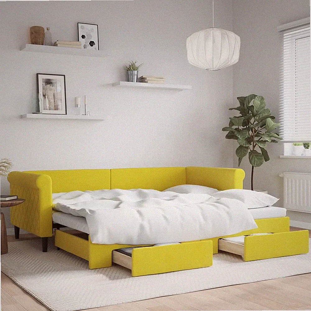 Tagesbett Ausziehbar Samt Schlafsofa Sofa Bett Bettsofa Gästebett Schlafcouch