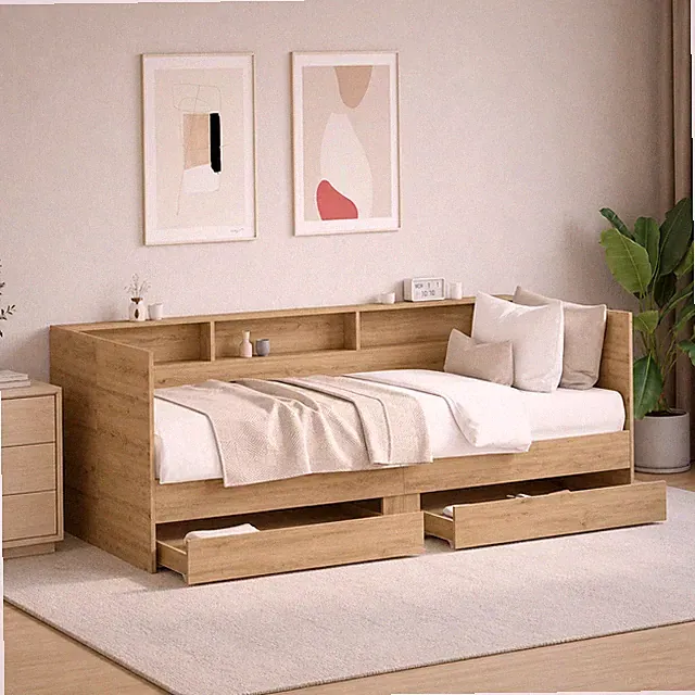 Tagesbett Bettgestell Gästebett Schlafsofa Bett Artisan-Eiche 100 x 200cm