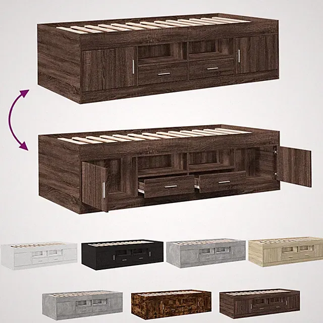 Tagesbett mit Schubladen Bettgestell Sofabett Daybed Bett Gästebett Einzelbett