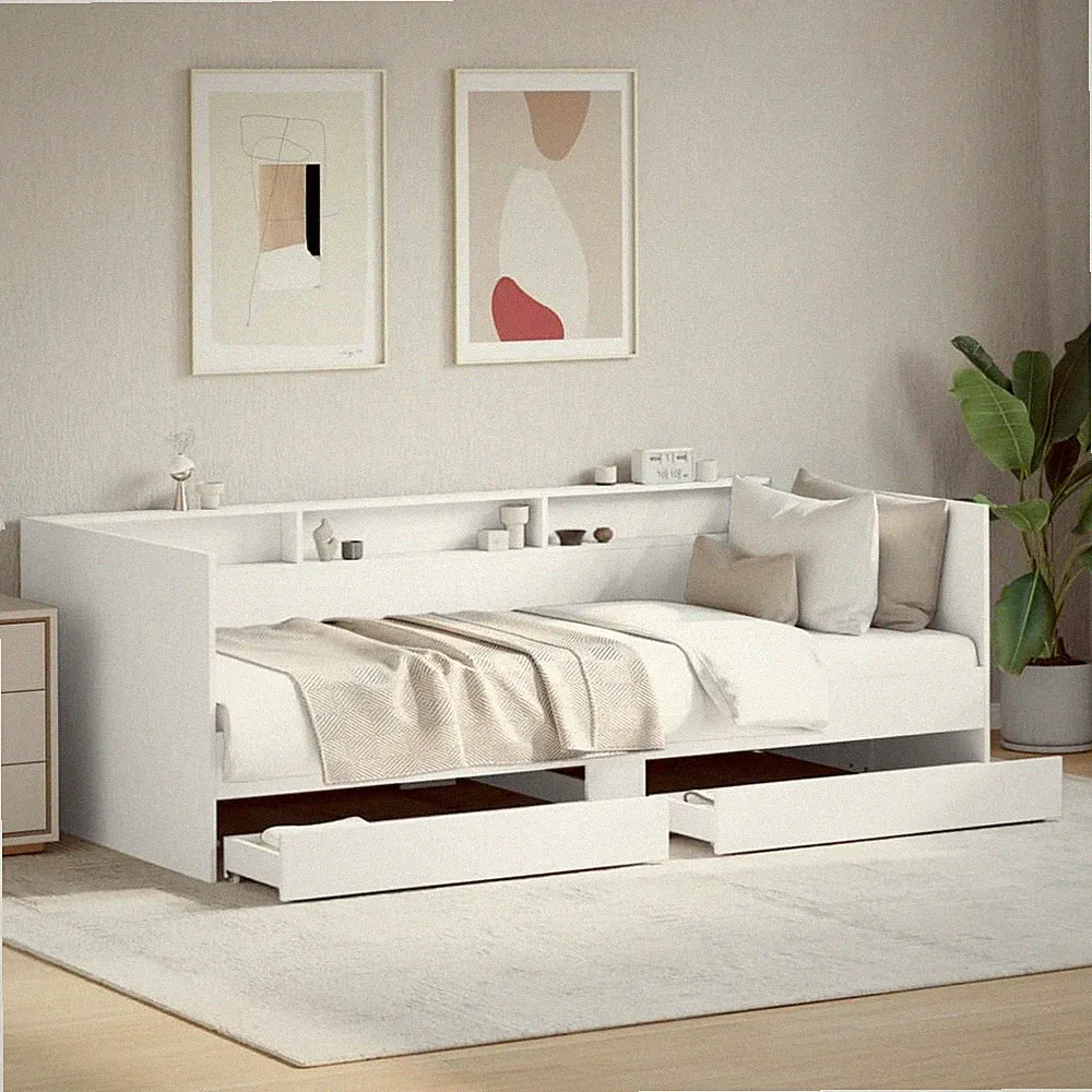 Tagesbett mit Schubladen Gästebett Schlafsofa Bett Bettgestelle 90x200cm