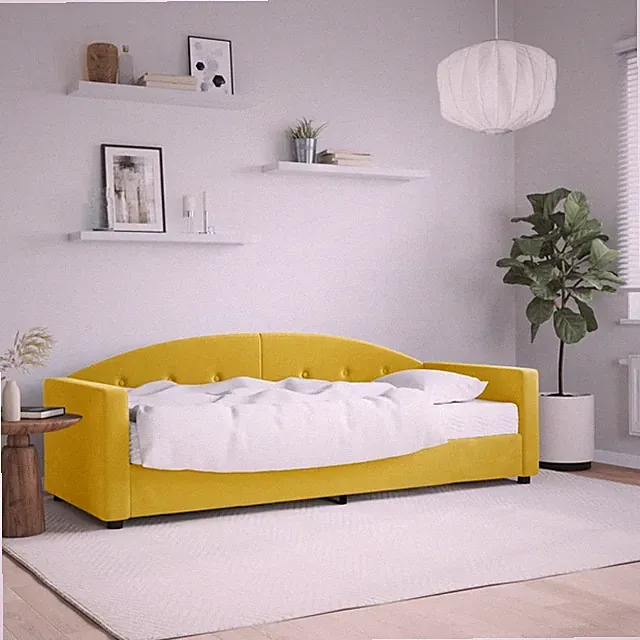 Tagesbett Singlebett Gästebett Bettrahmen Bett Einzelbett mit/ohne Matratze Samt