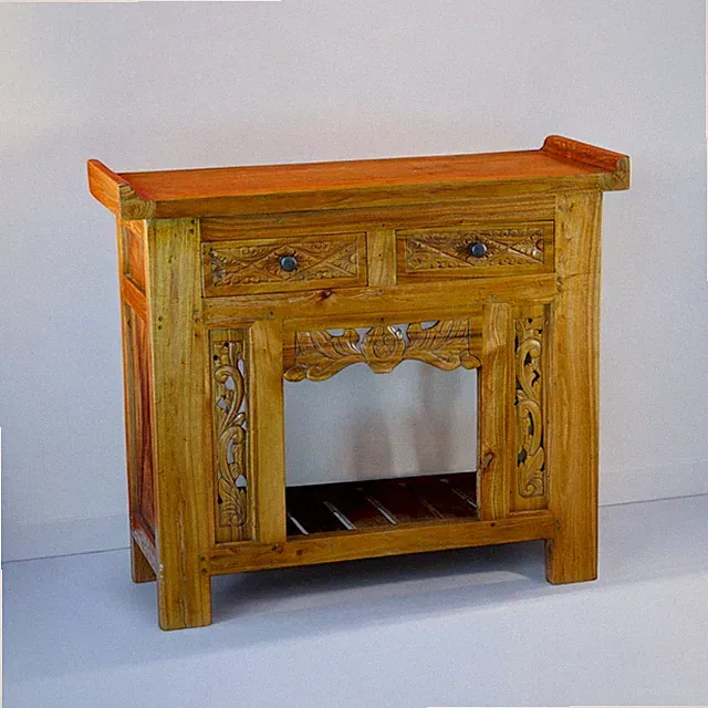 Teak Altholz Konsole Massivholz Anrichte Möbel Wohnen Asiatisch Sideboard Ablage