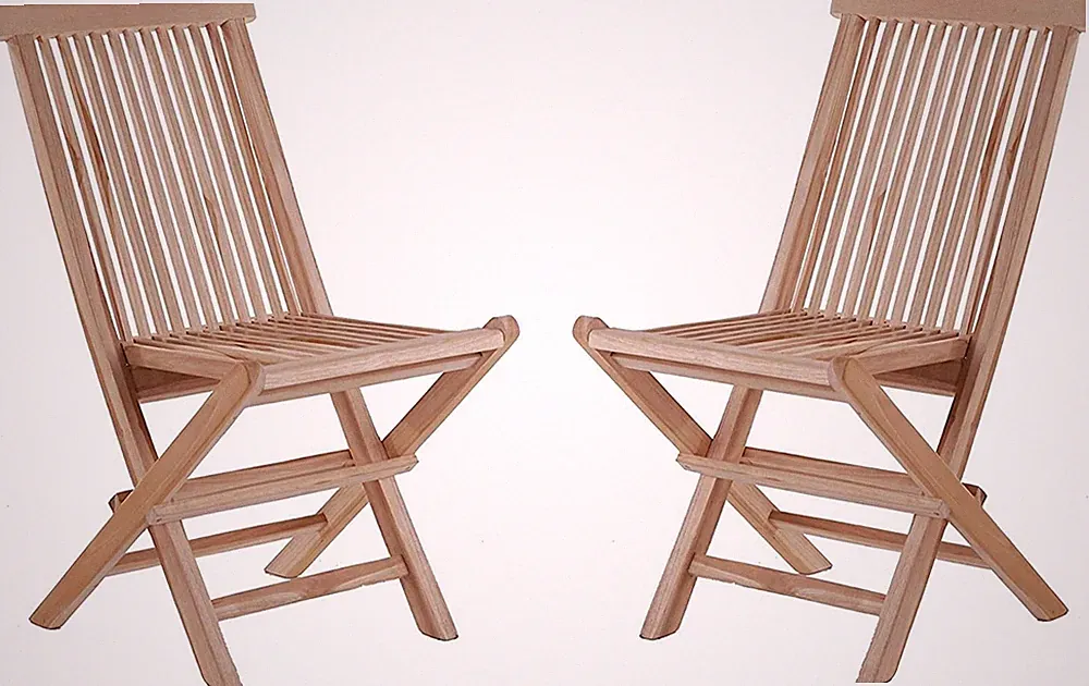 Teak Klappstuhl 2er Set Holz Outdoor Gartenstuhl Holzstuhl Gartenmöbel Echt Teak
