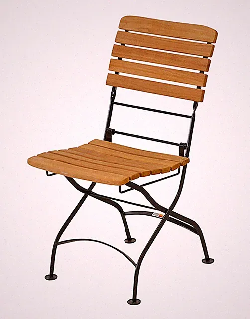 Teak Klappstuhl Bellevue Klappbar Gartensessel Balkon Stahl Holz Biergartenstuhl