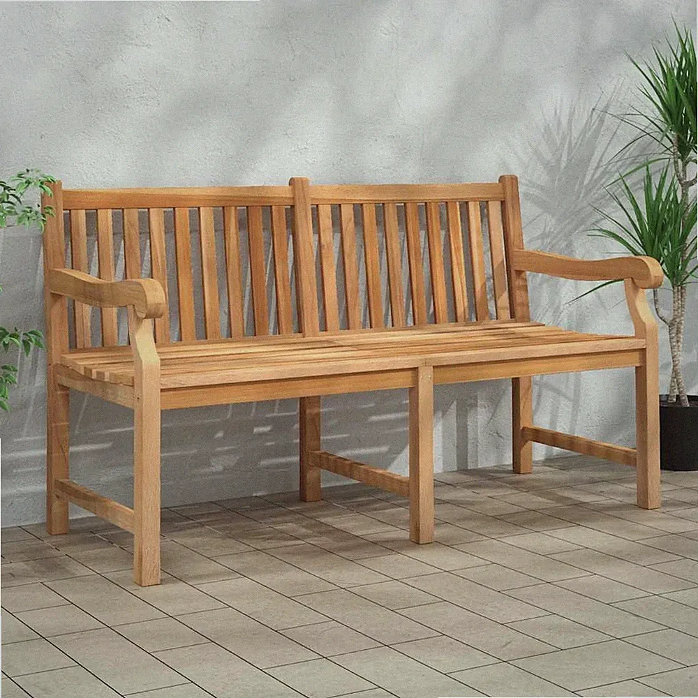 Teak Massiv Gartenbank 150cm Parkbank Sitzbank Holzbank Gartenmöbel vidaXL