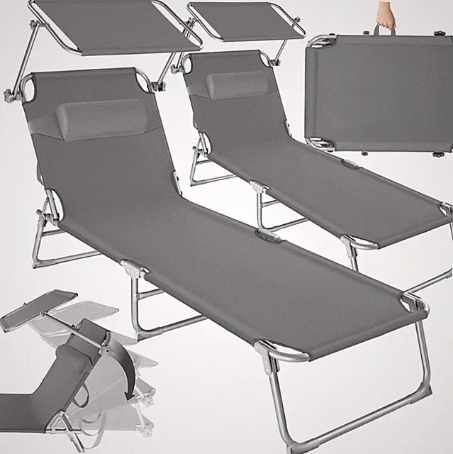 Tectake 2Er Set Sonnenliege - Leicht Und Klappbar, Leichte Liege Für Camping Und