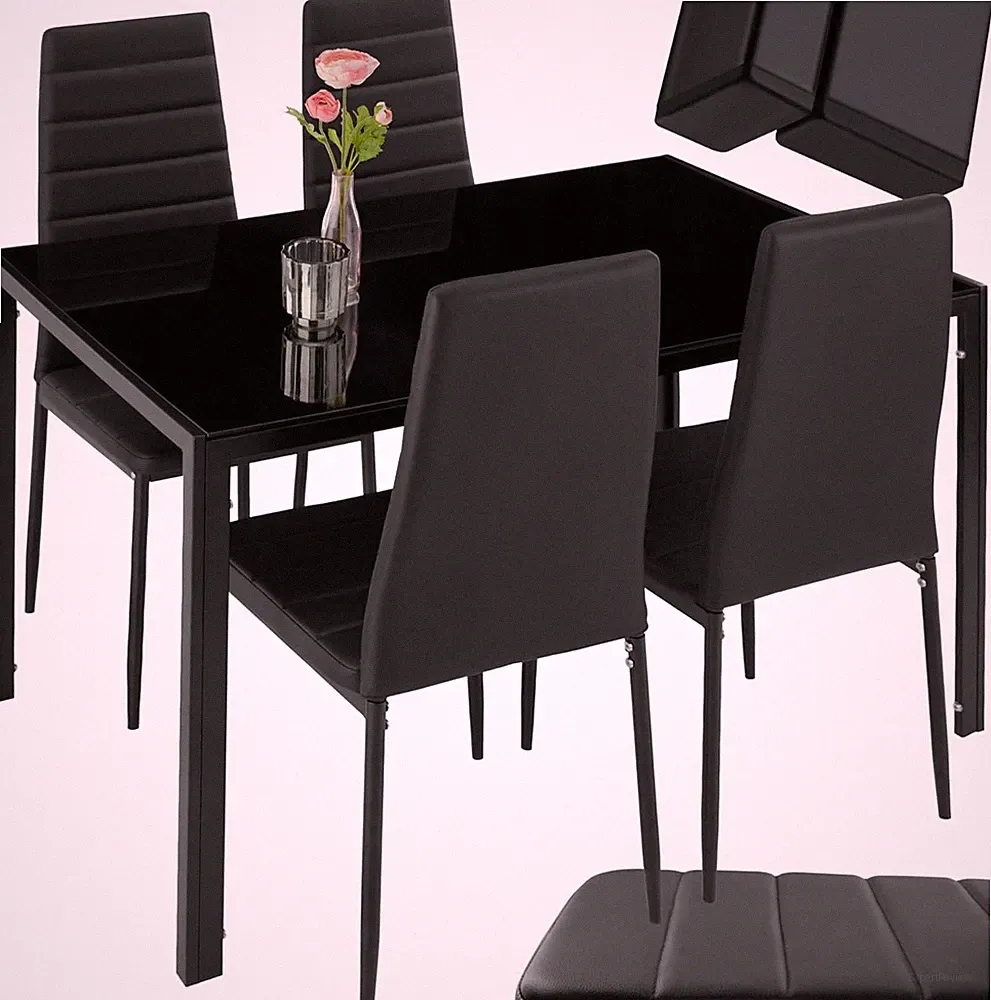 Tectake Essgruppe Set Tisch Und Stühle, Esstisch Und 4X Stuhl, Strapazierfähiges