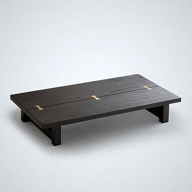 Teetisch mit Messing-Inlays Minimalistisch Couchtisch Platzsparend für