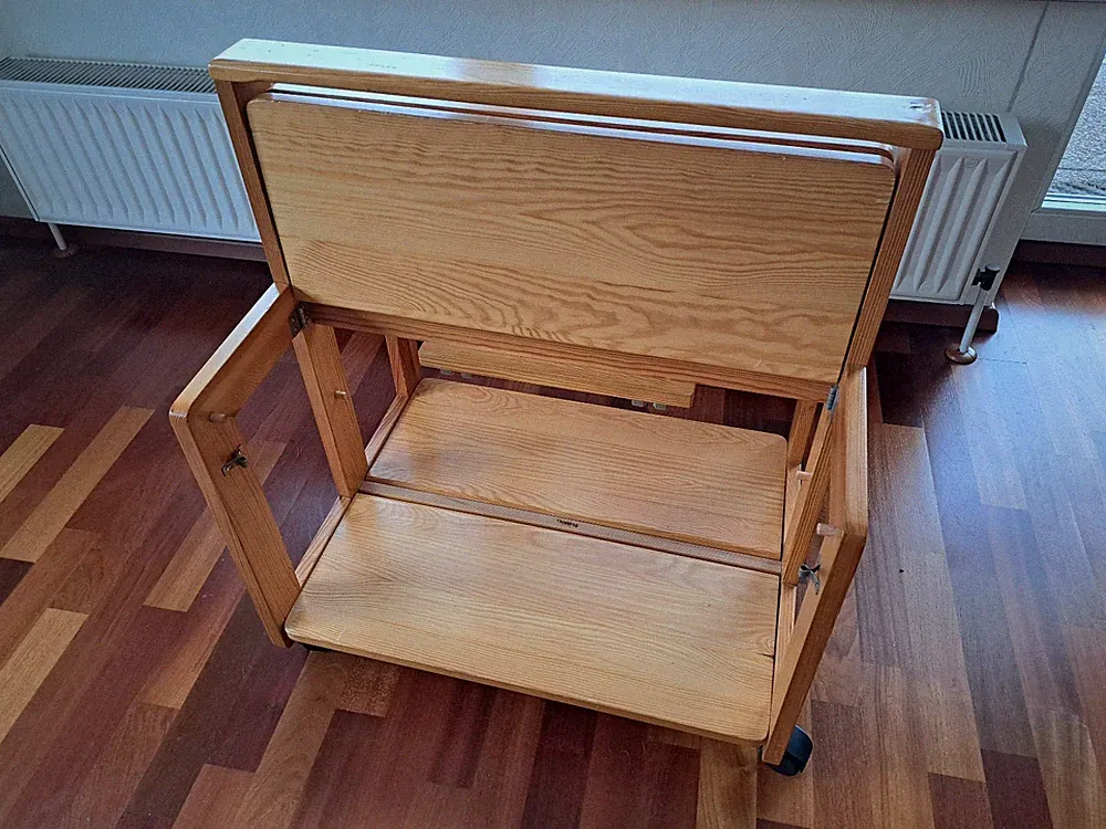 Teewagen klappbar Skandinavisches Design Holz massiv 70er