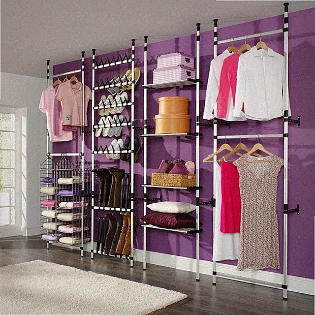 Teleskop Garderobe Stangen Regal Alu Garderobenständer Kleiderschrank vidaXL