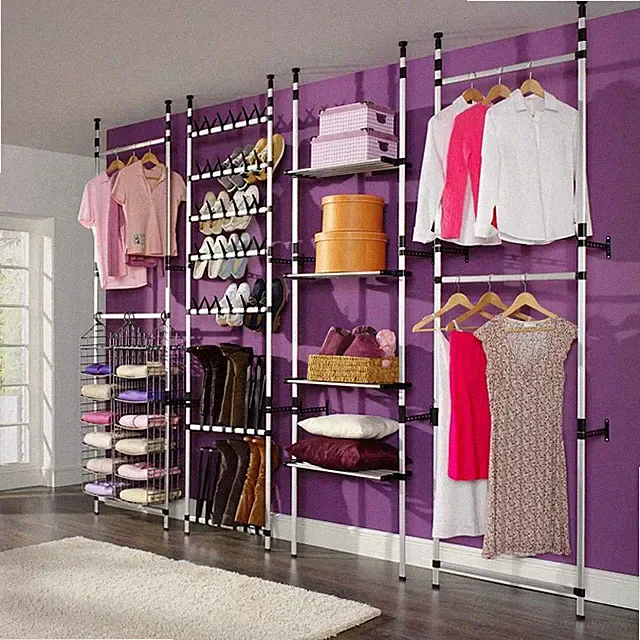 Teleskop Garderobe Stangen Regal Alu Garderobenständer Kleiderschrank vidaXL
