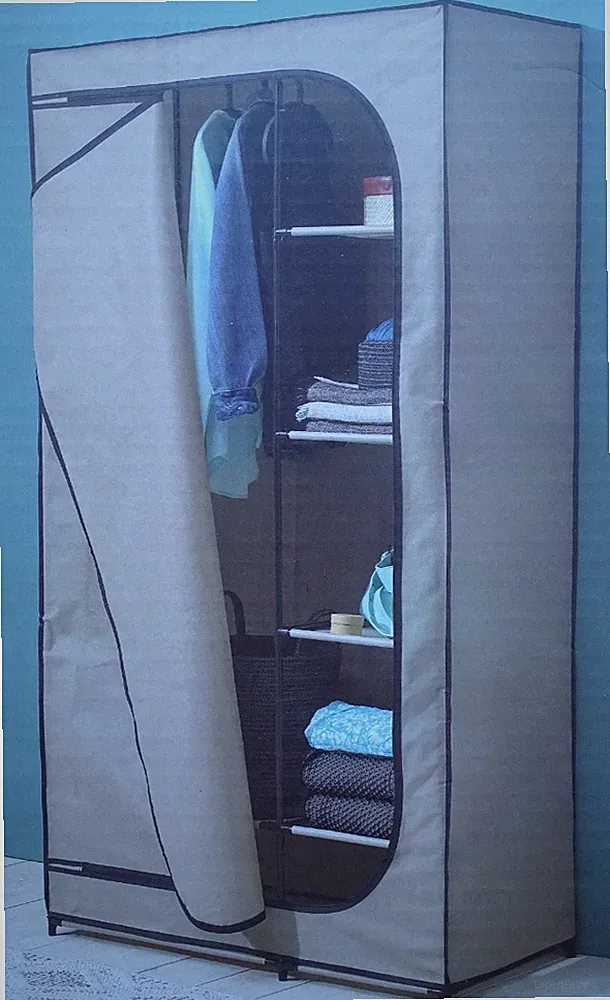 Textil Kleiderschrank Livarno 100x174 Beige Garderobe Schrank Leicht Stoff NEU
