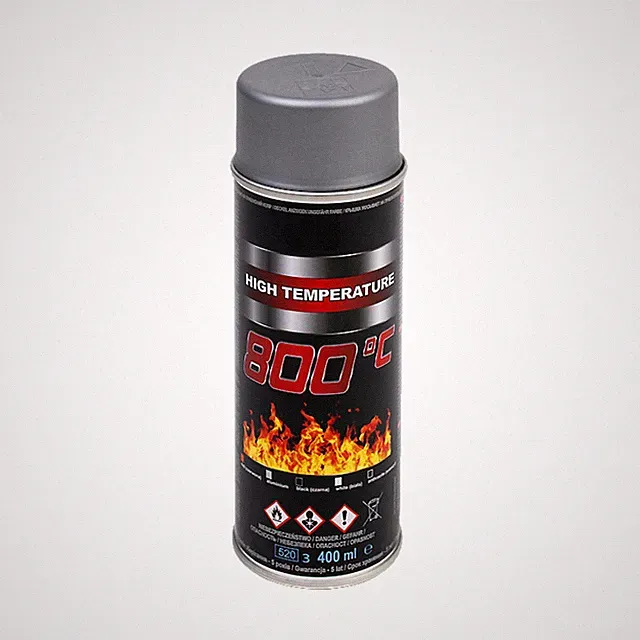 Thermolack Ofenlack Auspufflack Lack Spray Hitzebeständig 800 °C schwarz silber