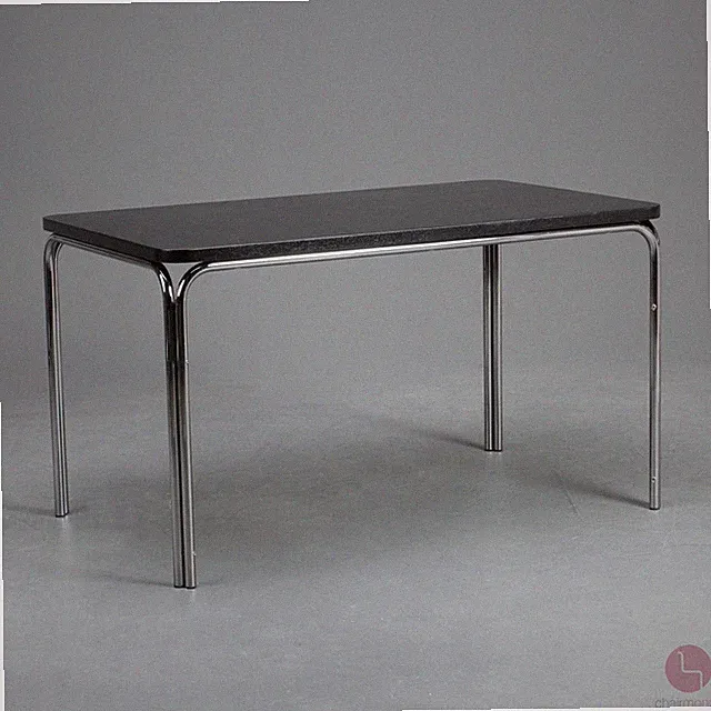 Thonet 1033 Esstisch 130 x 78 cm Schwarz Schreibtisch Tisch verchromt Vintage