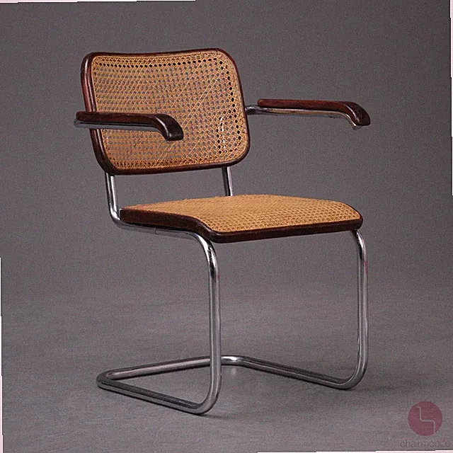 Thonet B64 Freischwinger Stuhl Bauhaus um 1930 Mahagoni Wiener Geflecht wie S64