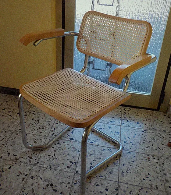 Thonet S64V Freischwinger Stuhl Replikation Wiener Geflecht Chrome Made In Italy