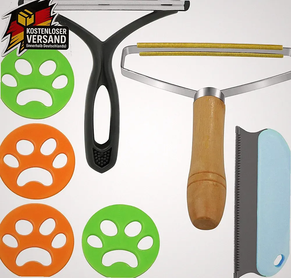 Tierhaarentferner Set 7 Stück für Kleidung Möbel Teppiche & Waschmaschine