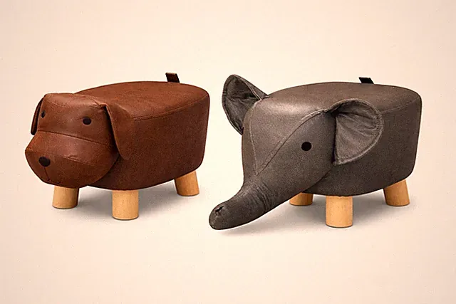 Tierhocker Kinder 45cm Elefant Hund gepolstert Kindergarten Kinderzimmer