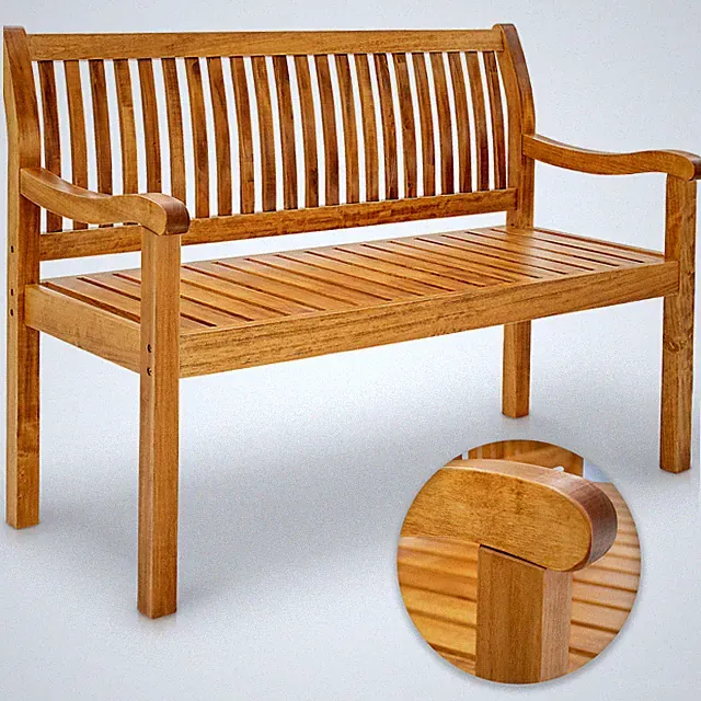 tillvex Gartenbank Holz Parkbank Massiv Sitzbank Garten Gartenmöbel 2-3 Personen