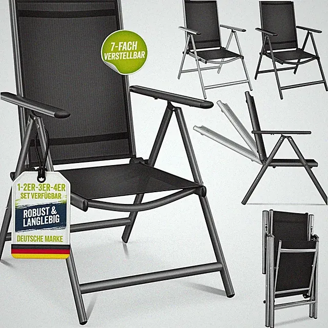 tillvex® Gartenstuhl Hochlehner Klappstuhl Campingstuhl Sessel Klappbar Garten