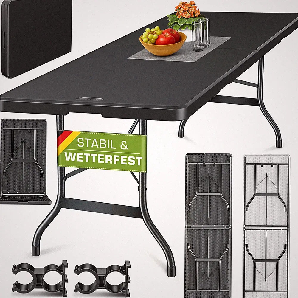 tillvex® Gartentisch 220 cm Buffettisch klappbar Klapptisch Campingtisch Garten