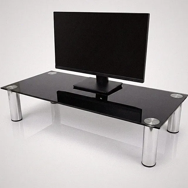Tisch 100CM TV-Glasaufsatz Monitor LCD Aufsatz Bildschirm Erhöhung TV Schwarz