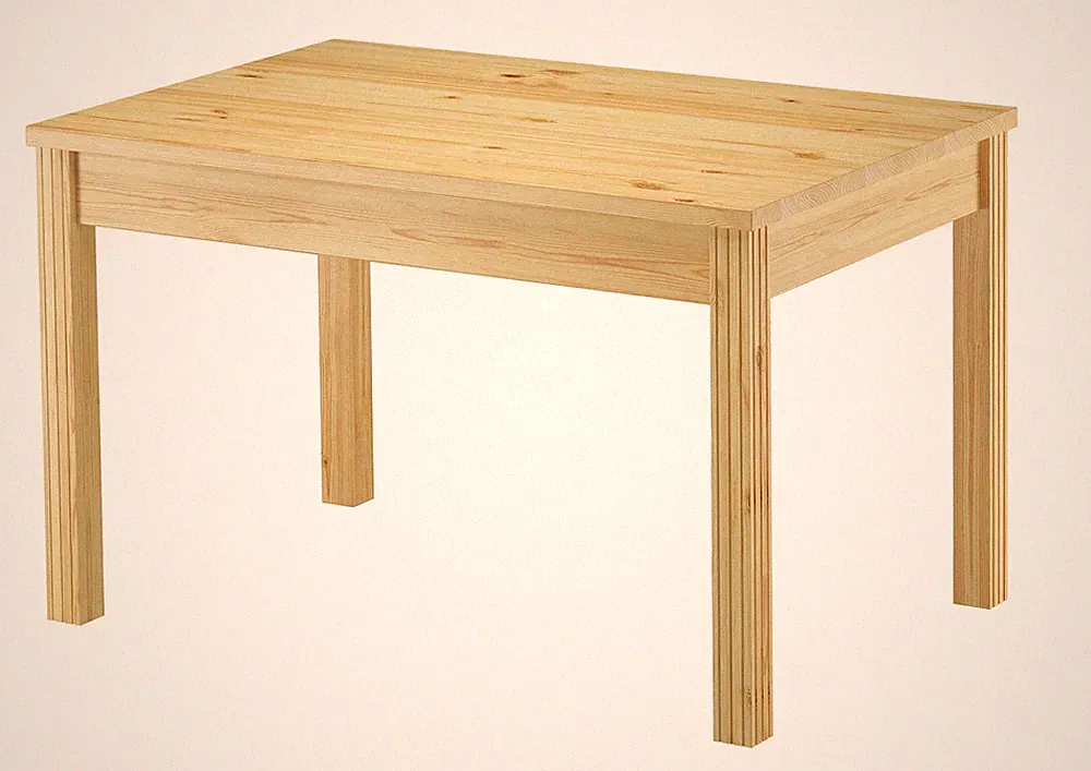 Tisch 80x120 Esstisch Massivholz Beine Rille Senkrecht Küche Holz Jugend