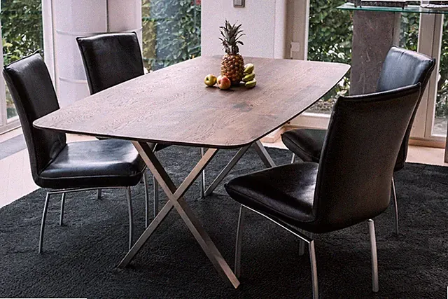 Tisch Fuß Design Kreuz Untergestell Edelstahl Tischuntergestell Tischfüße NEU