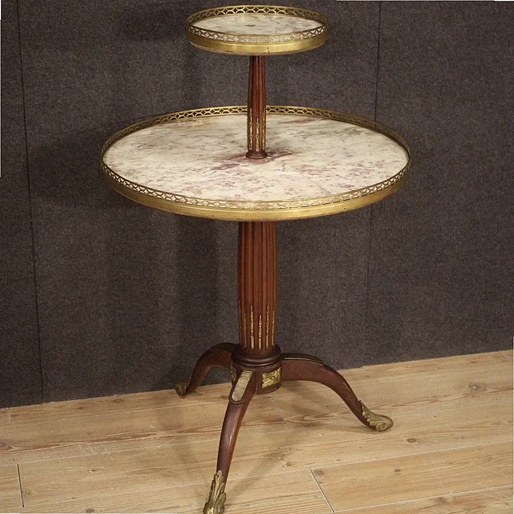 Tisch Holz Marmor Gueridon französisch Möbel Etagere 20. Jahrhundert Bronze 900