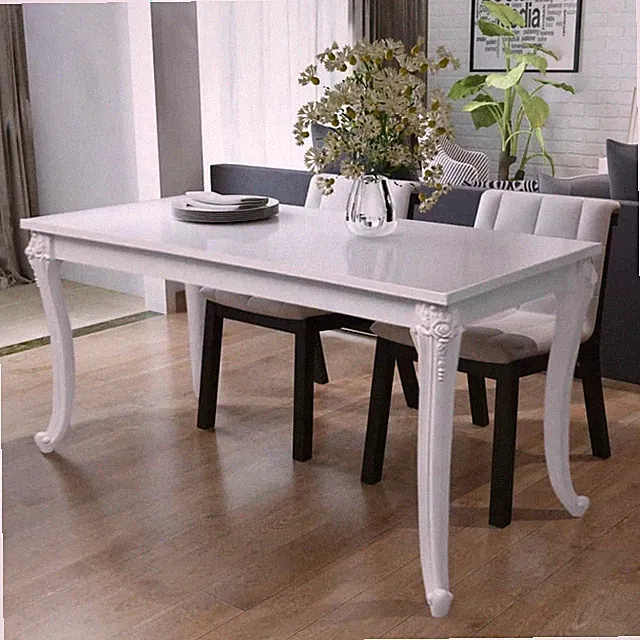 Tisch Küchentisch Esszimmertisch Esstisch Couchtisch 80/116CM Weiß Hochglanz DE