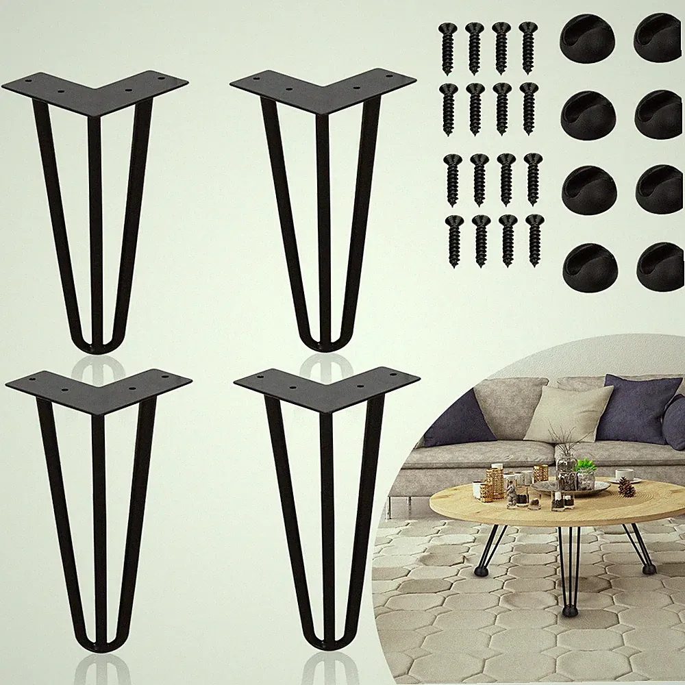 Tischbeine DIY 4X 15-72CM Stahl Möbelfüße Haarnadelbeine Couchtisch Hairpin Legs