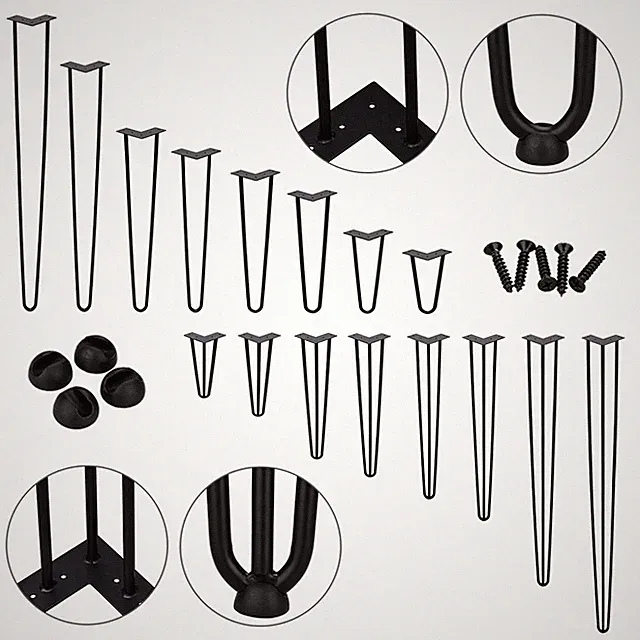Tischbeine Haarnadelbeine Stahl Möbelfüße 4X 15-72CM Hairpin Legs Couchtisch DIY