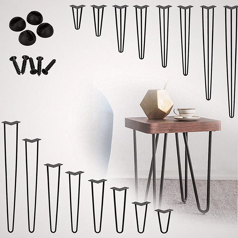 Tischbeine Hairpin Legs 4X Couchtisch Möbelfüße DIY Haarnadelbeine Stahl 15-72CM