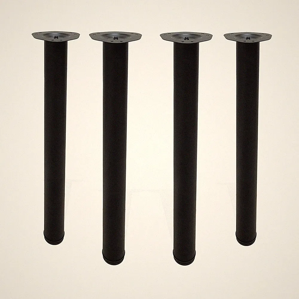Tischbeine Metall 710mm schwarz matt – 4er Set für Esstisch & Schreibtisch Ø60mm