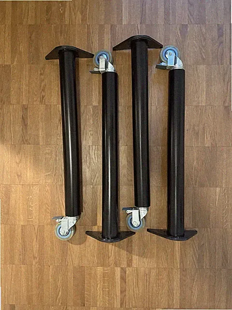 Tischbeine Metall Schwarz 4er Set mit Rollen Tischbeine