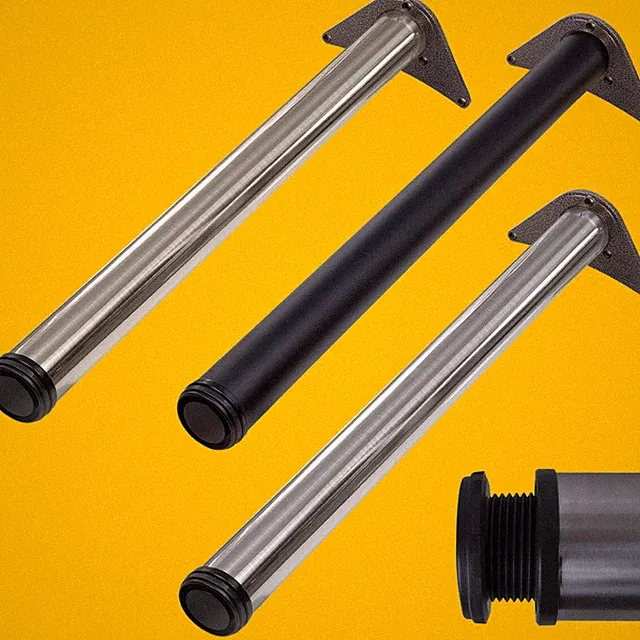 Tischbeine Möbelfuß Ø 60 mm Tischbein EDELSTAHL Höheverstellbar Schreibtischfüße
