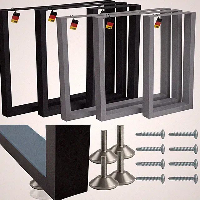 Tischbeine Tischgestell Tischkufen Metall pulverbeschichtet ink. Schrauben DIY