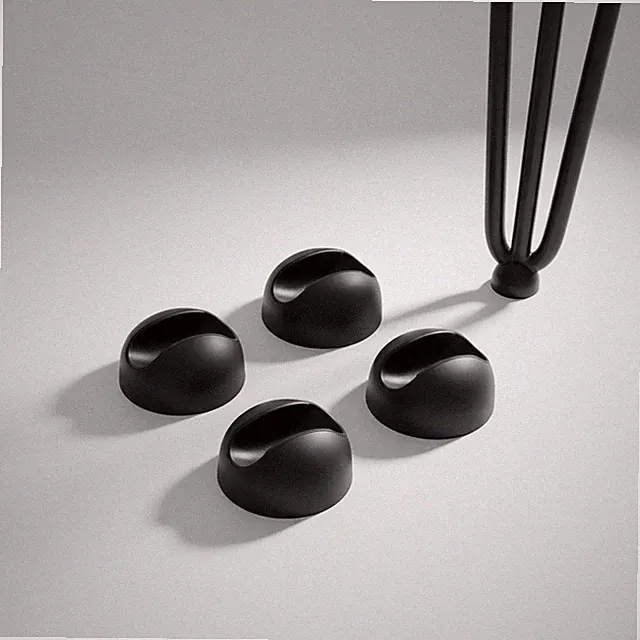 Tischbeinschoner 4er Set für Hairpin Legs Bodenschutz 12mm Schwarz Silikon Rund