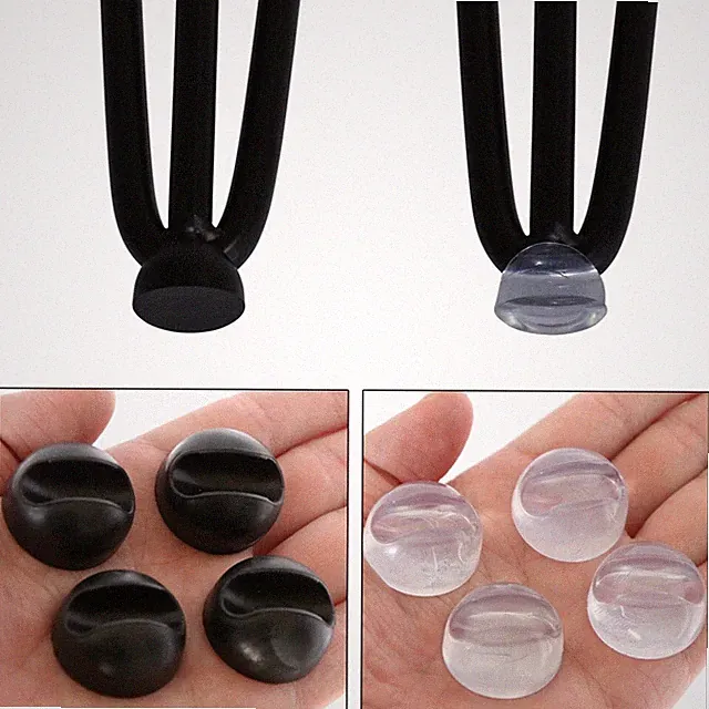 Tischbeinschoner Bodenschutz 4er Set für Hairpin Legs 12mm Schwarz Transparent
