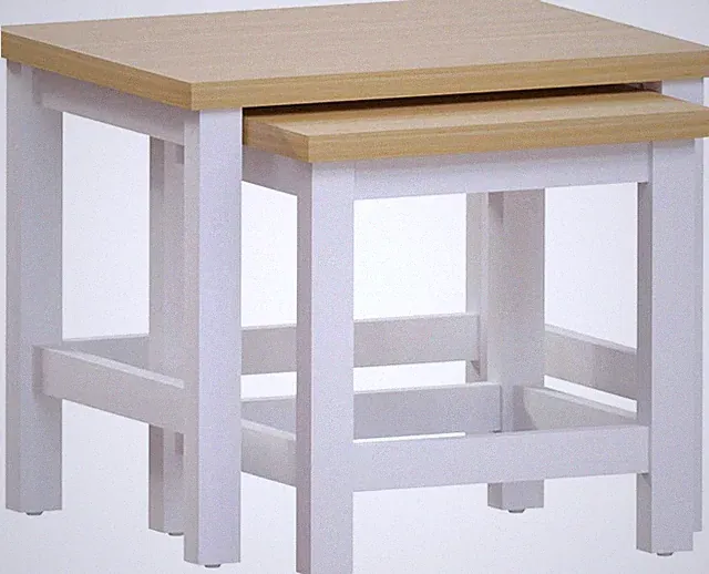 Tische von Vida Designs Arlington – weißes, modernes Tischset aus MDF, 2 Stück