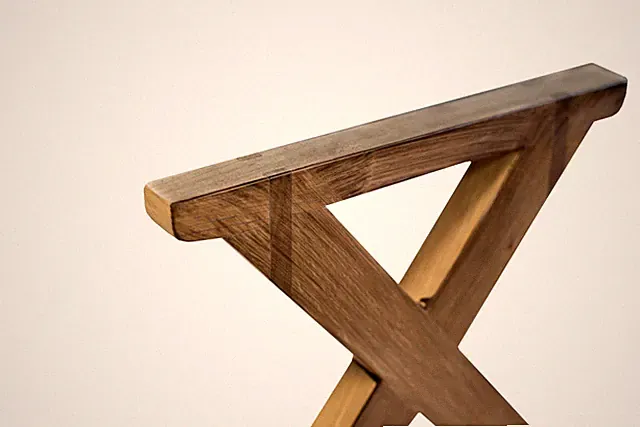 Tischfüße massive Eiche X-Design handgefertigte Holzbeine 2er Set MONBAK MF04
