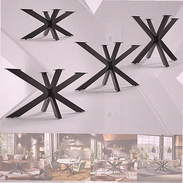 TISCHGESTELL SPIDER Tischkufen Schwerlast Tischbein Design Kreuz Metall B-Ware